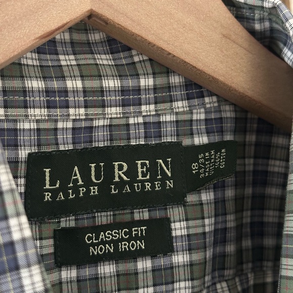 Lauren Ralph Lauren Men's Checkered Shirt - Blue and Green - Picture 2 of 3